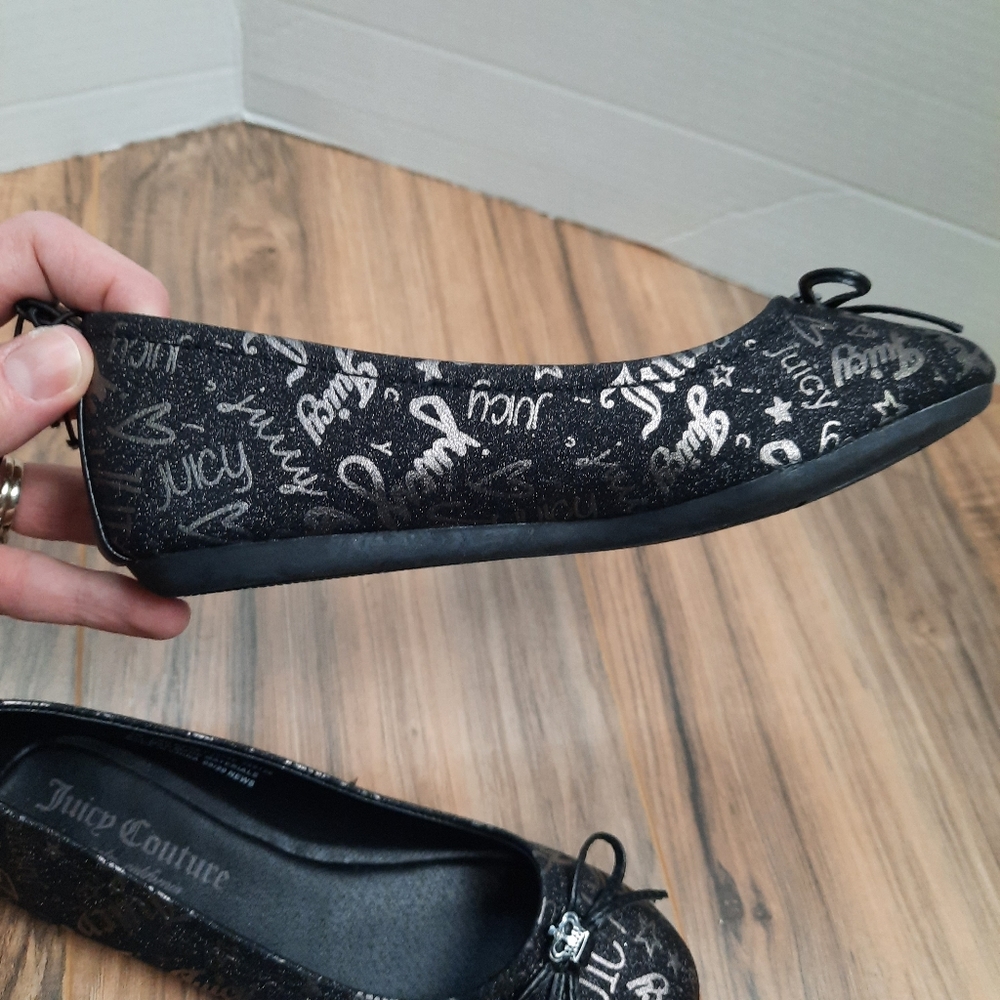 Juicy Couture Size 3 Van Ness Black Ballet Shoe - Picture 3 of 9